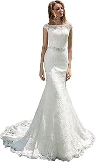 Beach Wedding Dresses for Bride 2025 Long Sleeve Lace Boho Bridal Gowns for Women WDW001