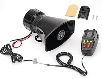 HANABI Police Horn for Cars Jeeps suvs 7 Tone Loud Hooter with Mic VIP Siren 100 watts Police Siren for Cars Jeeps suvs 7 Tone Loud Hooter Car Speaker kit for Volkswagen Polo