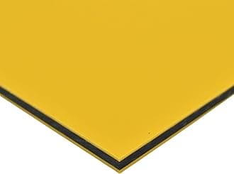 BuyPlastic King ColorCore Plastic Sheet 1/4" x 12" x 24" Yellow-Black-Yellow Color Core, HDPE Board, High Density Polyethylene Panel