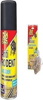 The Big Cheese Anti Rodent Laquer - 300ml & Anti Mouse Scent Sachets 5pk (Long Lasting Natural, Poison & Chemical Rodent Deterrent)