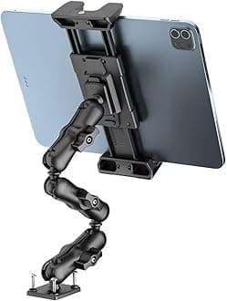 Tablet Mount for Truck - Heavy Duty Drill Base Tablet Holder for Car Dashboard, iPad Holder for All 5"-13" iPad Pro Samsung Galaxy Kindle fire Tablets and Car Wall etc. - 12-inch Arm