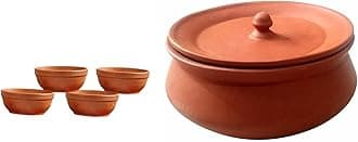 Clay Curd Pot Dahi Handi/Dal Handi/Mitti Handi with Clay Vegetables Bawl (Curd 800ml with 4 Bawl)