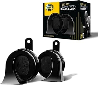 HELLA 011225831 Black 12V BX Trumpet Horn Kit(Universal Fit)