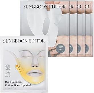 SUNGBOON EDITOR Deep Collagen Lifting Duo : Deep Collagen Retinol Tension Boost Up Mask & Deep Collagen Overnight mask, Face Mask for Anti Wrinkle, Best Korean Skincare for Glass Skin