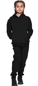 Boys Kids Tracksuit Set Hoodies Plain Tracksuit Hoodie with Jogger Sweatpants Sports Activewear Set Girls