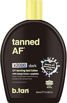 UV Tanning Bed Lotion | Darkest Tanning Lotion - Tinted, Indoor Outdoor Tan Bronzer Accelerator, Best Browning Body Tan Extender, No Sun Protection, 12 Fl Oz