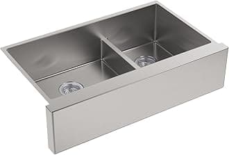 K-5416-NA Strive Self-Trimming SmartDivide Undermount Large/Medium Double-Bowl Kitchen Sink with Tall Apron , 35 1/2 x 21 1/2", Stainless Steel