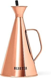 Olive Oil Dispenser Bottle Copper Stainless Steel Non Drip Leak Proof No Mess Vinegar Pourer & Kitchen Drizzler 34 oz 1000ML 1 Litre Great for Pouring & Drizzling Easy to Clean & Leakproof