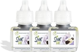 Scent Fill 100% Natural Lavender Vanilla Plug in Air Freshener, Scented Oil Refills, 3 Refills