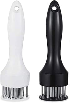 Meat Tenderizer Tool with Ultra Sharp Stainless Steel Needle Blades 2 Pack Meat Tenderizer Tool Profession Kitchen Gadgets Jacquard for Tenderizing and Cooking BBQ, Marinade, Steak, Beef, and Poultry