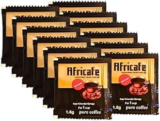 Organic Instant Coffee, 100% Arabica and Robusta, Resealable Bag, Pack of 12 (1.6g Each) - Made in Africa