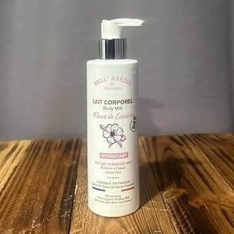 Bell'Ânesse Organic Donkey Milk Body Lotion, Cherry Blossom Scent, Moisturizing with Aloe Vera, Made in France