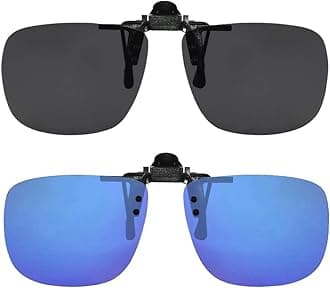 Success EyewearClip On Sunglasses Flip Up Polarized Sunglasses Clip onto Eyeglasses Over Prescription Glasses Case Included