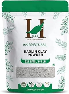 H&C Herbal Ingredients Expert Natural Kaolin Clay Powder 227gm For Acne, Blackheads Skin Face Mask