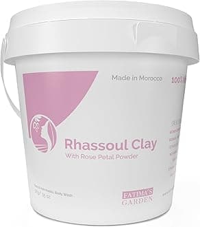 Fatima's Garden Ghassoul Powder with Rose Petals - Rhassoul Face and Hair Mask - 35 Ounce / 1kg