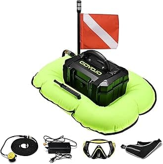 GOYOJO Scuba Dive System 5.5 Hours Rechargeable Scuba Diving Tank with 10m Hose & Diving Breathing Regulator Detachable Scuba Machine, for Recreational Diving & Fishing