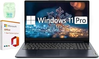 Lenovo IdeaPad 15.6" Laptop, 36GB RAM 2.6TB Storage (2TB SSD+128GB eMMC+512GB SD Card), Windows 11 Pro with 1-Year Microsoft Office 365 Included, Intel Celeron Processor, PLUSERA Earphones