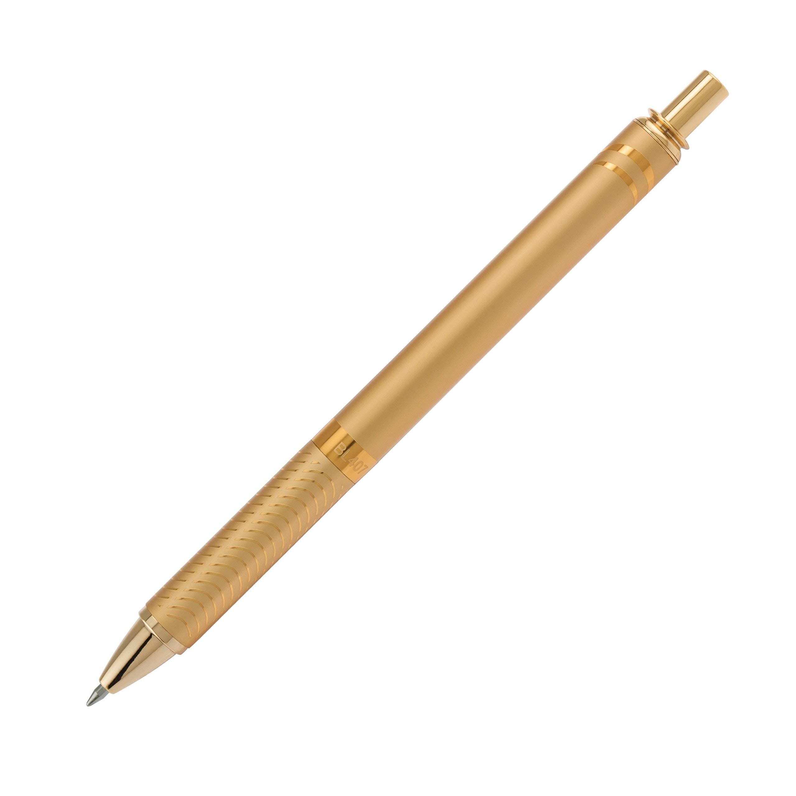 EnerGel Alloy Retractable Gel Pen, Gold Barrel, Black Ink, Includes Gif Box (BL407XABX)