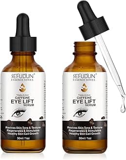 Caffeine Eye Serum - with EGCG, Vitamin C, Hyaluronic Acid, Collagen, Caffeine Eye Lift Serum - Reduces Puffiness, Dark Circles, Under Eye Bags, Wrinkles and Fine Lines Around The Eyes (60ml)
