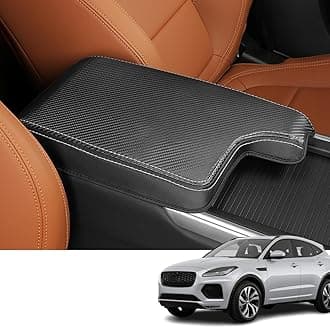 Custom Interior Accessories for F-PACE FPACE/XF 2017 2018 2019 2020 PU Leather Center Console Armrest Box Cover Armrest Cushion Central Armrest Protector Pad(Carbon Fiber)