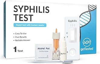GetTested Syphilis Test Kit – Syphilis Rapid Test – Accurate At-Home Detection – 10-Minute Results – Private and Easy Finger-Prick Blood Sample – Lab Certified