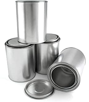 Bonsicoky 8 Pcs Empty Metal Paint Cans with Lids, Tiny Empty Unlined Cans Storage Containers for Paint(1 Pint/500ml)