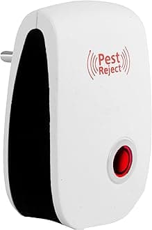 PEST REJECT Ultrasonic Pest Repellent to Repel Rats, Cockroach, Mosquito, Home Pest and Rodent Repelling Aid for Mosquito, Cockroaches, Ants Spider Insect Pest Control Electric (White-Red)