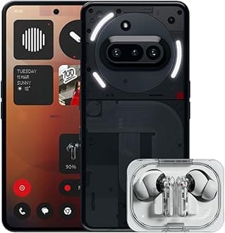 Nothing Phone (3a) 128 GB - mobile phone with 32 MP front camera, 30x ultra zoom - Black + Nothing Ear (a) White