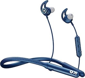 GOBOULT Audio Curve Max Bluetooth Earphones with 100H Playtime, Clear Calling ENC Mic, Dual Device Connectivity, Lowest Latency Gaming, 13mm Bass Driver, Made in India Neckband Wireless Earphone(Blue)