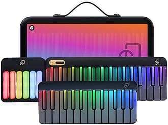 - Smart Piano Keyboard,59-Key Digital Piano for Beginners,Rainbow LED Lights&Free Apps,256 Voices,100+ Auto Chords,MIDI Support,Portable Piano Keyboard,Gift for Birthdays or Holidays