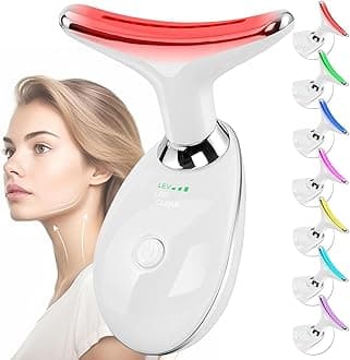 Doset Red-Light-Therapy-for-Face and Neck, Face 𝖲 culpting Wand Facial Massager with 7 Color (White)