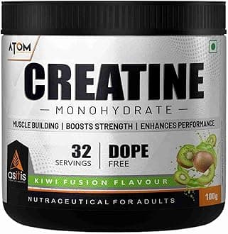 AS-IT-is Atom Creatine Monohydrate 100g - 32 Servings | Dope Free | Enhances Performance | Promotes Muscle Gains | Kiwi Fusion Flavour…