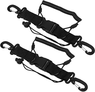 Scuba Diving Lanyard with Scuba Diving Clips, 2 Pack Diving Hand Straps Diving Spiral Cable Retractable Spring Cord Diving Accessories with Carabiner Quick Release Buckle for Cameras and Dive
