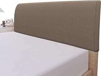 Stretch Bed Headboard Cover,Small Square Jacquard Headboard Slipcover, Dustproof Bed Head Cover for Bedroom (Full,Camel)