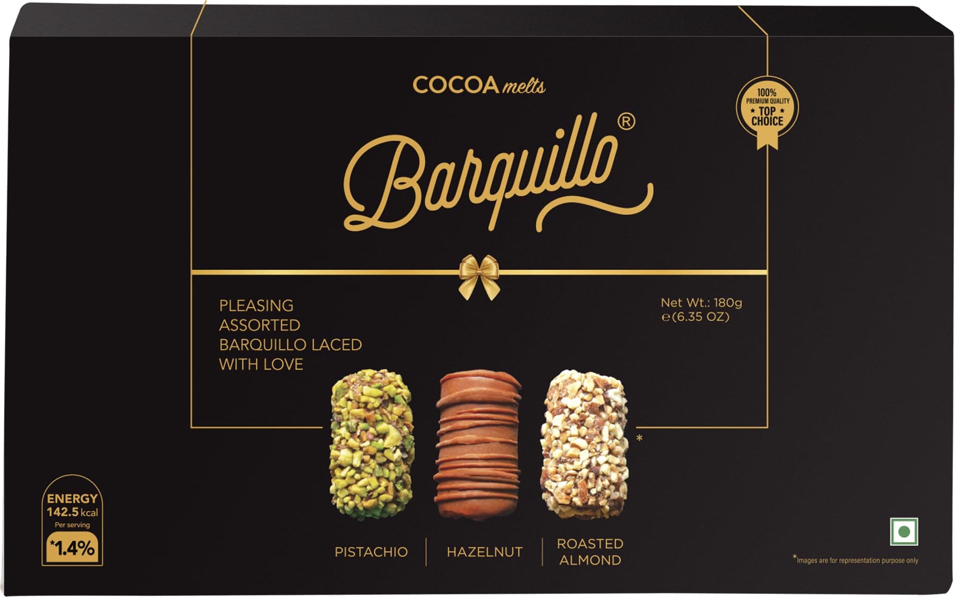 Barquillo Assorted Premium Chocolate Gift Pack Box - 16 Pcs (320 gm) | Roasted Almonds, Hazelnut and Pistachio imported | Dubai couverture taste | Festive Gift Pack Celebration