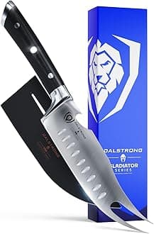 BBQ Pitmaster Meat Knife - 6.5 inch - Gladiator Series Elite ELITE - Forged High Carbon German Steel - Forked Tip & Bottle Opener - Cooking Knife Gift Black G10 Handle - NSF Certified