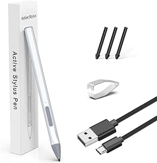 Stylus for HP Envy X360 Pavilion x360 Specter X360 Spectre x2 Envy x2 Touchscreen Laptop Rechargeable MPP 2.0 Tilt Pencil 4096 Pressure Sensitivity Using The Microsoft MPP Protocol, Silver