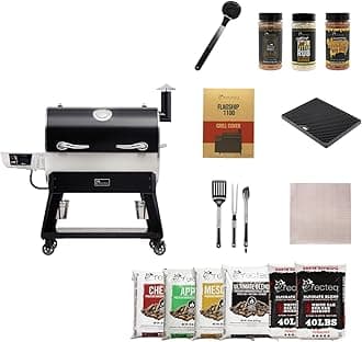 recteq Pellet Grill Smoker - Flagship 1600, Wood Pellet Smoker, BBQ Pellet Smokers, Wi-Fi Smart Grill, 1600 Sq. In. Cook Space, Pellet Smoker Grill, 40 lbs Hopper, Grilling Essentials Bundle
