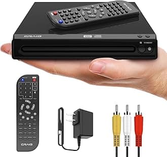 Craig Compact DVD/JPEG/CD-R/CD-RW/CD Player with Remote (CVD512a), NO HDMI Connection