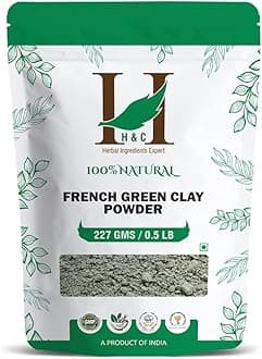 H&C French Green Clay Powder - 227 Grams | for Cleanse and Detoxify Your Skin