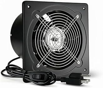 8" Kitchen Exhaust Fan with Switch, 735CFM Wall Mount Household Ventilation Fans, Potable Metal Attic Exhaust Fan, Small Fume Extractor Ventilation Fan for Kitchen Bathroom Shop Smoking Room Garage