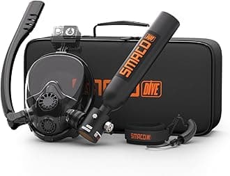 SMACO Scuba Tank with Sub-Mask Mini Scuba Tank 0.5L Provide About 6 Minutes Underwater Breath Within 30ft Diving Depth, Small Scuba Tank Diving Tanks for Shallow Water Diving