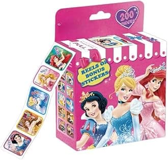 FEIFEI'S BOW 200pcs Kids Toddlers Princess Elsa Mickey Mouse Dinosaur Stickers Party Bag Fillers Boys Girls Teachers as Reward Craft Scrapbooking in Box Gift Set (Princess)