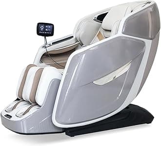 GLOBAL RELAX® | DARUMA 4D Massage Chair | Grey | Voice Control by AI | I Massage Train SL +130 cm I Thermotherapy I Pressure Therapy I Gravity 0 I Zero Space | Touch LCD 6,7’ I 3D Sound I Bluetooth