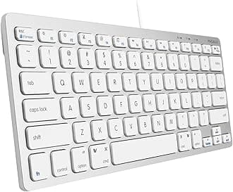 Macally SLIMKEYCA compact USB-A Keyboard for Mac US QWERTY Key Cap Layout