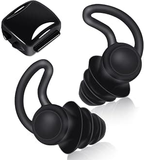 Earplugs for Sleep, 2 Pieces Soft Silicone Ear Plugs, Noise Reduction Ear Plugs with Storage Container Box, Noise Cancelling Reusable Hearing Protection for Sleeping Snoring Working Traveling