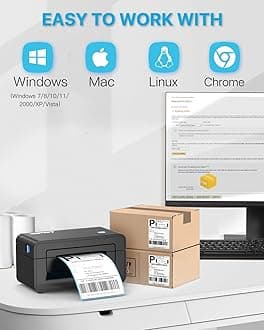 iDPRT Shipping Label Printer - Thermal Printer Compatible with Windows & Mac, 150mm/s High-Speed Thermal Printer,Set for Shopify, Ebay, Amazon, etc
