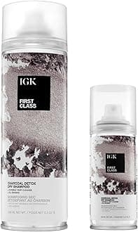 IGK FIRST CLASS Charcoal Detox Dry Shampoo Travel Bundle | Volume + Soothes Scalp + Balance Oil | Vegan + Cruelty Free | (6.3 Oz + 2 Oz)