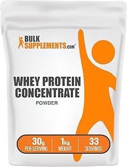 com Whey Protein Concentrate Powder - Whey Protein Powder Supplement, Unsweetened, Unflavored & Gluten Free, 30g per Serving, 1kg (2.2 lbs) (Pack of 1)