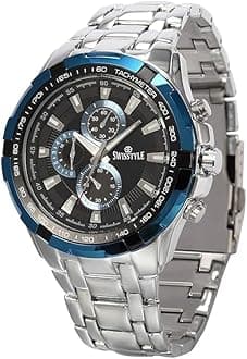 Black Chain Chrono Look Analog Watch for Men